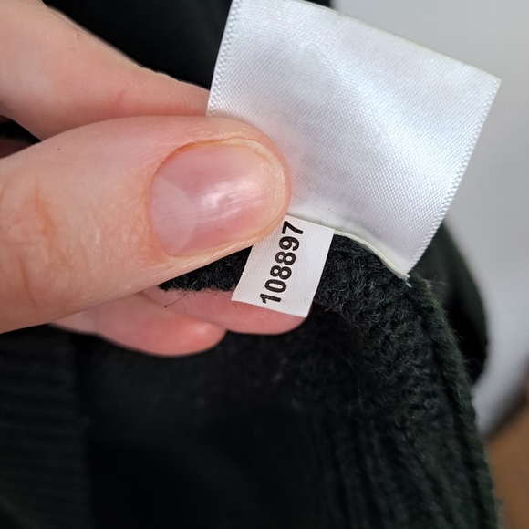 Vintage Green 1/4 Zip Wool Blend Mock Neck Ireland Embroidered Sweater Size 2XL - Picture 7 of 8